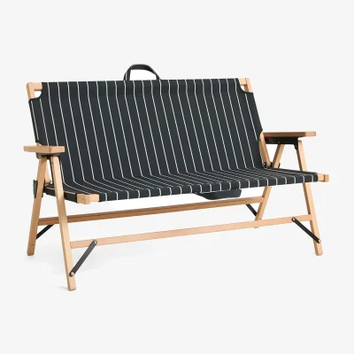 Nordic Nest HAY Outdoor Market foldable sofa Black-beige 2 seater