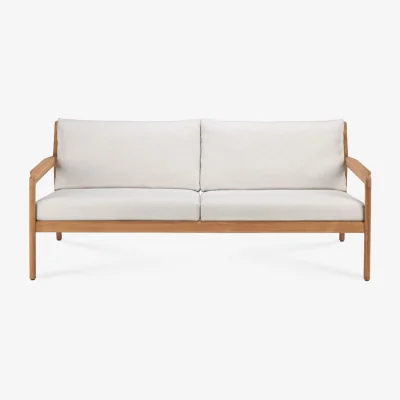 Nordic Nest Ethnicraft Jack outdoor sofa 2-seater teak off-white teak base