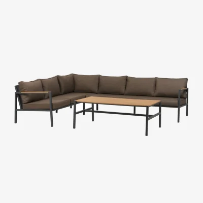 Nordic Nest Brafab Cap sofa group Anthracite-brown 6-seater