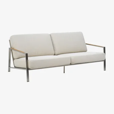 Nordic Nest Brafab Naos sofa Stainless steel-dot beige 2.5-seater