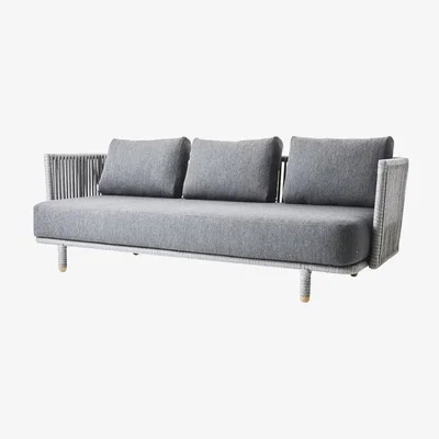 Olivia's Cane-line Moments 3-Seater Outdoor Sofa AirTouch Grey