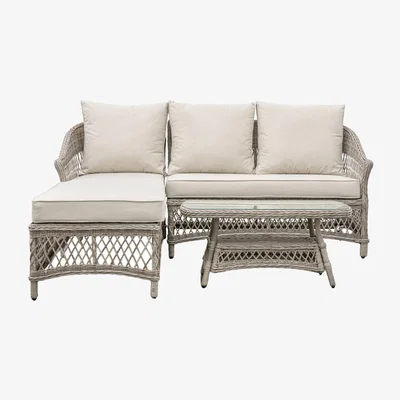Olivia's Gallery Interiors Fenty Outdoor Chaise Set in Stone