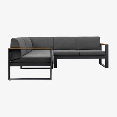 Olivia's Gallery Interiors Abigail Outdoor Corner Sofa in Charcoal