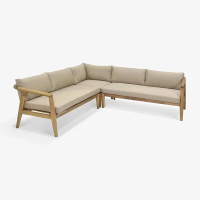 Olivia's Garden Trading Froxfield Corner Sofa Dark Natural