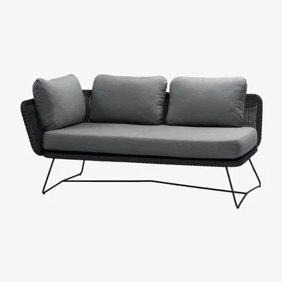 Olivia's Cane-line Horizon 2-Seater Outdoor Sofa Right Module Black