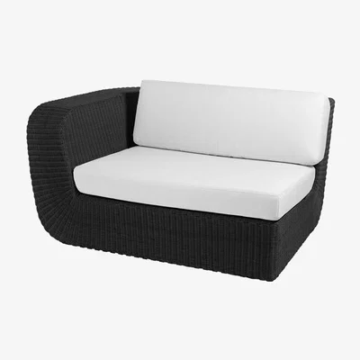 Olivia's Cane-line Savannah 2-Seater Outdoor Sofa Right Module Black