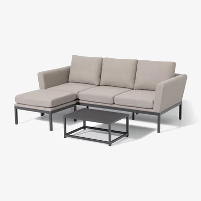 Olivia's Maze Outdoor Pulse Chaise Sofa Set in Oatmeal