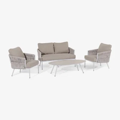 Olivia's Maze Rattan Marina 2 Seat Sofa Set Sandstone