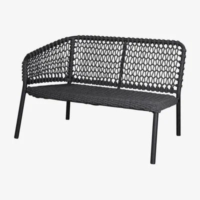 Olivia's Cane-line Ocean 2-Seater Outdoor Sofa Right Module Dark Grey
