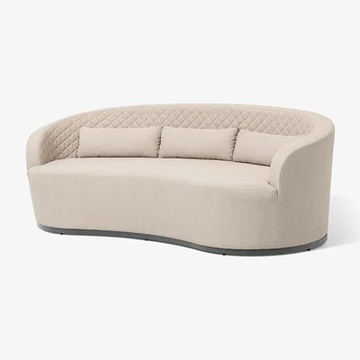 Olivia's Maze Outdoor Ambition Curve 3 Seater Sofa Daybed with Curved Footstool in Oatmeal