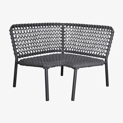 Olivia's Cane-line Corner Ocean Module Dark Grey