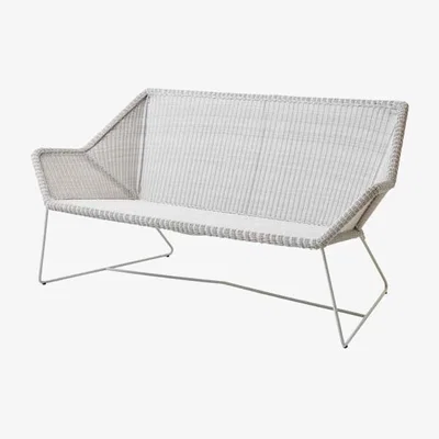 Olivia's CANE-LINE Breeze 2-seater Lounge Outdoor Sofa Fiber White Grey