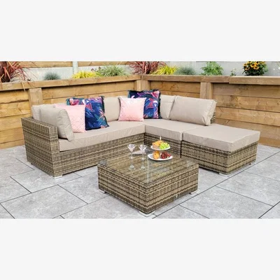 Downtown Signature Weave Savannah Corner Lounge Set - Natural