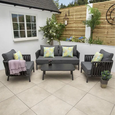 The Range Maldives Rope Lounge Sofa Garden Furniture Set - Anthracite