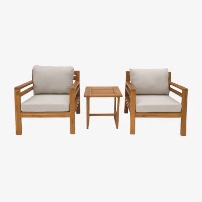 The Range Abrihome Acacia Wood Outdoor Furniture Modular Sofas Tables Olifen Fabric - Teak color / 2 / 73cm / 36kg