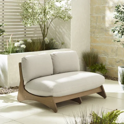 The Range Iko Solid Wood  Cream Garden Sofa - Natural