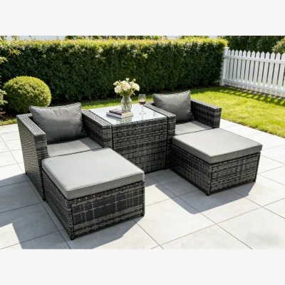 The Range Rattan Sofa Chair Footstool Garden Patio High Coffee Table 4 Seater