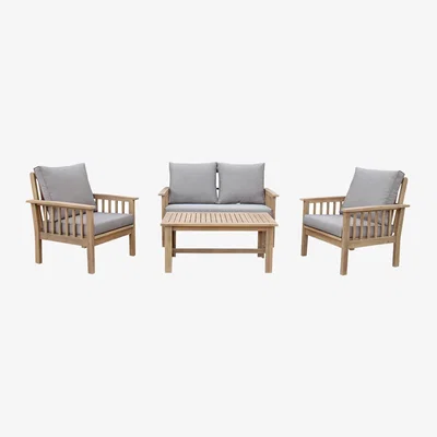 The Range Vitur Acacia Wood Outdoor Sofa Set 4 Seat Natural - Natural