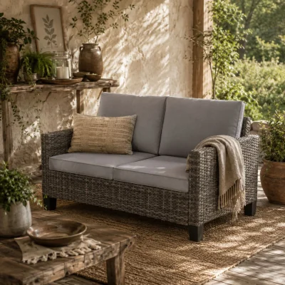 The Range Nolo Dark Grey 2-Seater Outdoor Sofa with Cushions