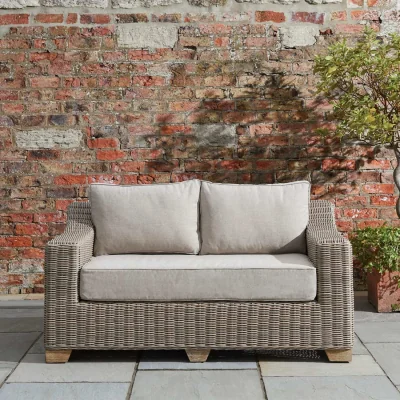 The Range Thai Wicker 2 Seater Outdoor Sofa - Beige