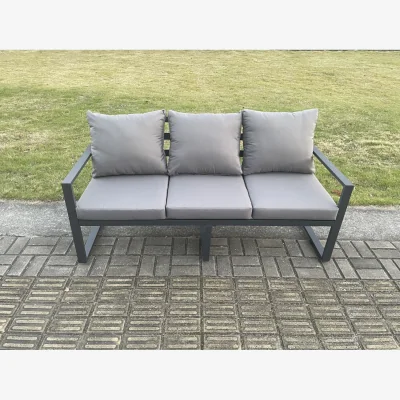 The Range Fimous Aluminium Outdoor 3-Seater Sofa Dark Grey - Dark Grey