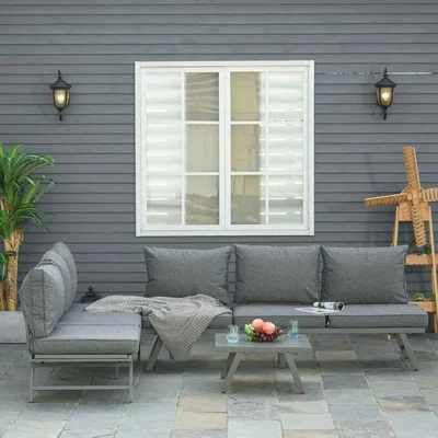 The Range Garden Seating Set Convertible Sofa Lounge  - Grey
