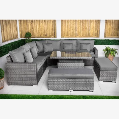 The Range Santorini Ice Bucket Corner Sofa Rattan Garden Furniture - Grey