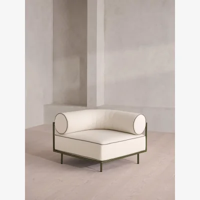 Soho Home Gaspard Outdoor Sofa, Corner Module, Off White, UK