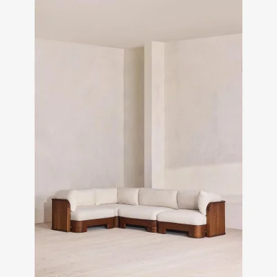 Soho Home Odell Outdoor L-Shape Sofa, Off White, UK & EU