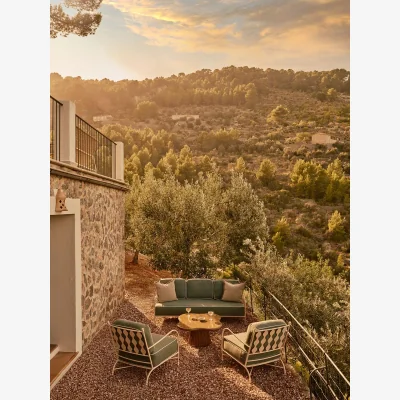 Soho Home Fawn Outdoor Three Seater Sofa, Sage, UK