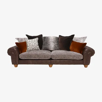 Barker and Stonehouse Melville Grand Split Frame Pillow Back 4 Seater Sofa, 776 Leather | Barker & Stonehouse