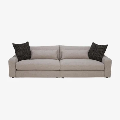 Barker and Stonehouse Arwen 4 Seater Sofa with Scatter Cushions, Brown Fabric | Barker & Stonehouse