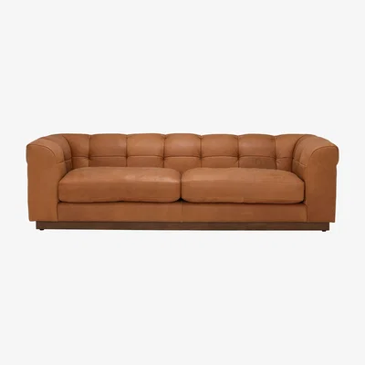 Barker and Stonehouse Whitman Split Frame 4 Seater Leather Sofa, Brown | Barker & Stonehouse