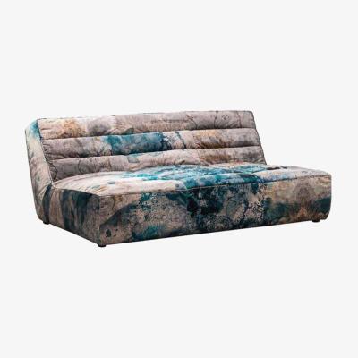 Barker and Stonehouse Timothy Oulton Shabby Sectional 4 Seater Sofa, Faded and Degraded Melting Paisley