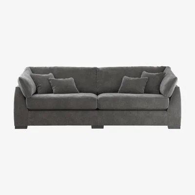 Barker and Stonehouse Borelly 4 Seater Sofa, Grey Fabric | Barker & Stonehouse