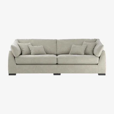 Barker and Stonehouse Borelly 4 Seater Sofa, Grey Fabric | Barker & Stonehouse