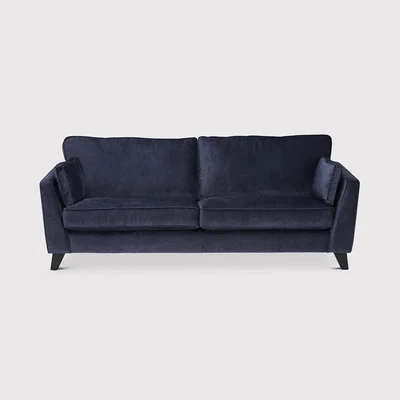 Barker and Stonehouse Rene 4 Seater Sofa Without Scatters, Blue Fabric | Barker & Stonehouse