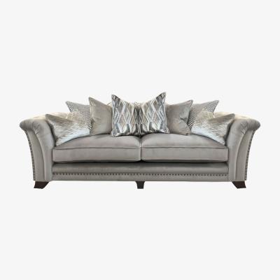 Barker and Stonehouse Dorsey Pillow Back 4 Seater Split Frame Sofa, Grey Fabric | Barker & Stonehouse