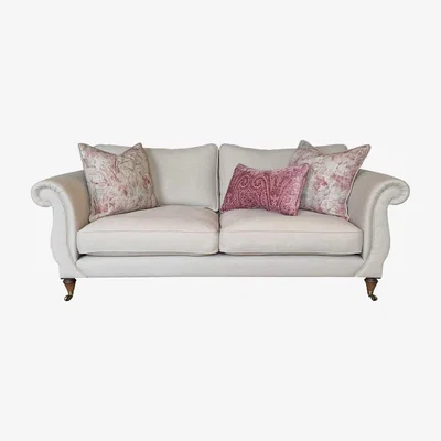Barker and Stonehouse Drew Pritchard Atherton Standard Back 4 Seater Sofa, Neutral Fabric | Barker & Stonehouse