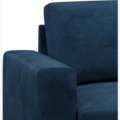 Cuckooland Hutch Rise Velvet 4 Seater Corner Sofa with Block Arms - Ink