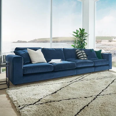Cuckooland Nimbus Modular 4 Seater Sofa - Linen Aqua Marine