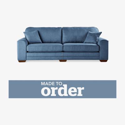 Dunelm Morello 4 Seater Sofa Brushed Plain Fabric Blue