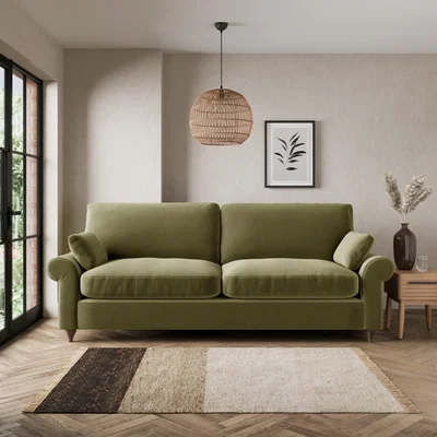 Dunelm Salisbury Luxury Velvet 4 Seater Sofa Luxury Velvet Olive