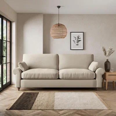 Dunelm Salisbury Luxury Velvet 4 Seater Sofa Luxury Velvet Natural