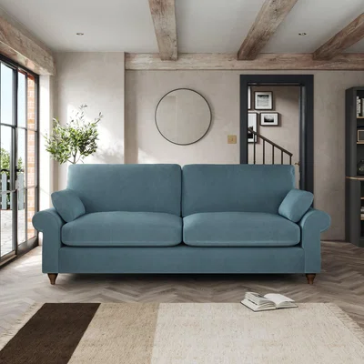 Dunelm Salisbury 4 Seater Sofa Cosy Velvet Pacific