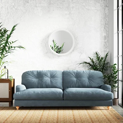 Dunelm Martha Vintage Chenille 4 Seater Sofa Vintage Chenille Aqua