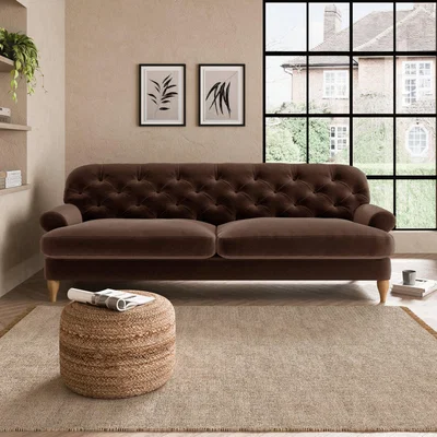 Dunelm Canterbury Luxury Velvet 4 Seater Sofa Luxury Velvet Pinecone