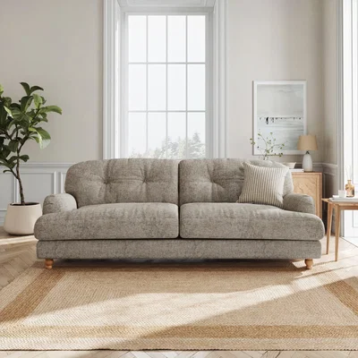 Dunelm Martha Chunky Chenille 4 Seater Sofa Chunky Chenille Mushroom
