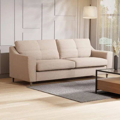 Dunelm Baxter Textured Weave 4 Seater Sofa Textured Weave Oatmeal