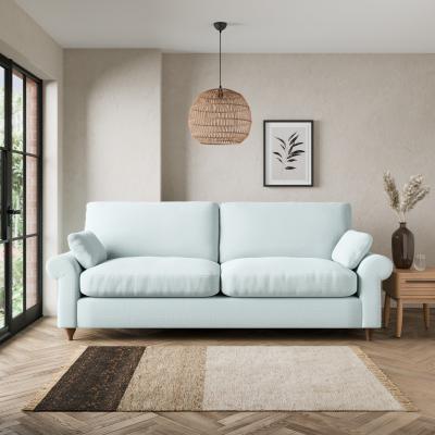 Dunelm Salisbury Slub Cotton Blend 4 Seater Sofa Slub Cotton Light Mineral